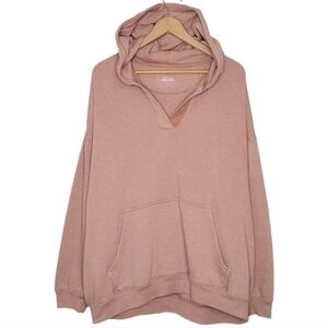 Aerie Women's Peach Cotton Oversized Long Sleeve Hoodie Sweater Sz S